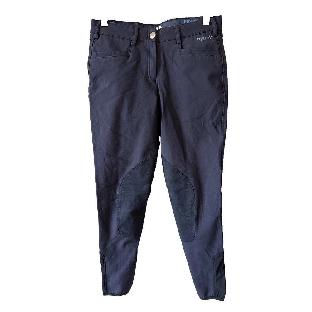 Pikeur Knee Grip Blue High Waisted Equestrian Riding Breeches Pants Size 36